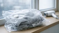 冬の部屋干しが乾かない日に、圧縮袋×ドライヤーであと少しを速乾する方法