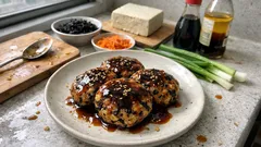 肉なしでもしっかり満足：ひじき入り豆腐ハンバーグを照り焼きソースでふんわり崩れにくく