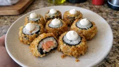 外はサクッ、中はふんわり。サーモン細巻きを揚げる「揚げ細巻きフリット」レシピ