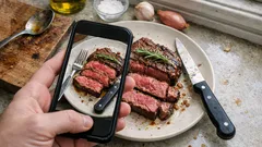 フライパン不要、200℃で焼くだけ：エアフライヤーで香ばしい牛ステーキ